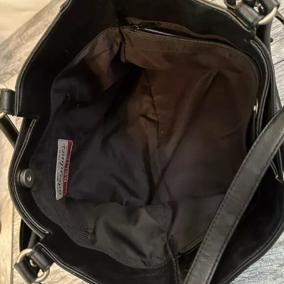 FOSSIL Relic Black Leather Crossbody Shoulder Bag Purse CLEAN app 16X10" - Picture 4 of 6